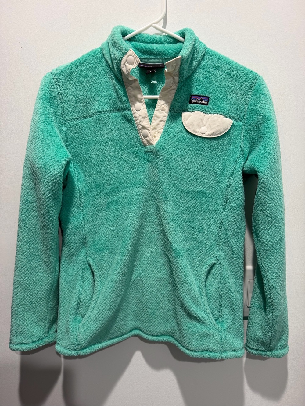Patagonia Mint Green Girls' Snap-Placket Fleece Pullover